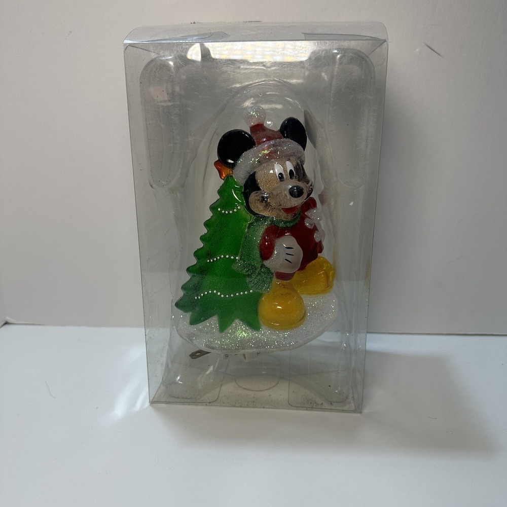 *Vintage* Disney Acrylic Mickey Mouse Night Light‎ Christmas ~ in Box